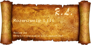 Rozenzweig Lili névjegykártya